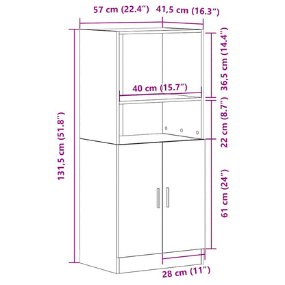 Kitchen Cabinet Sonoma Oak 57x41.5x131.5 cm Engineered Wood