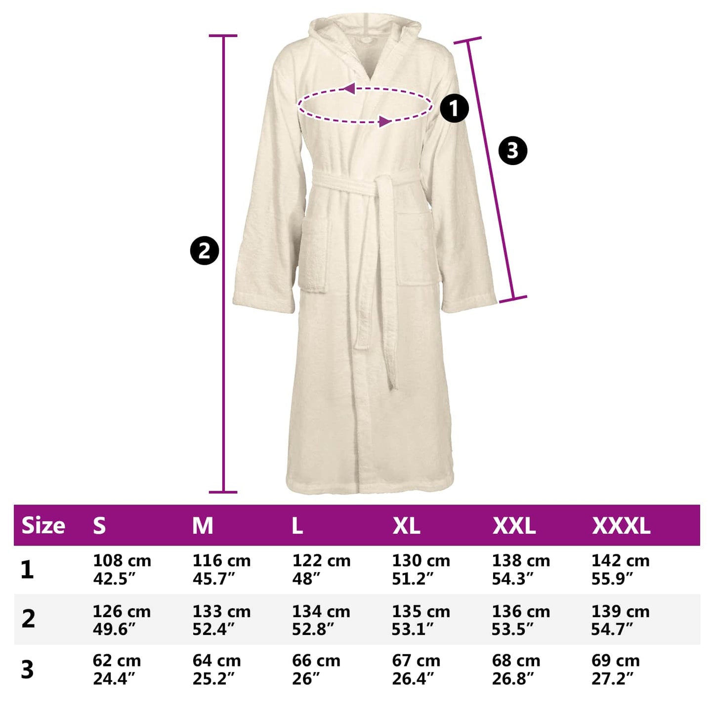 Bathrobe KINN Cream S Cotton