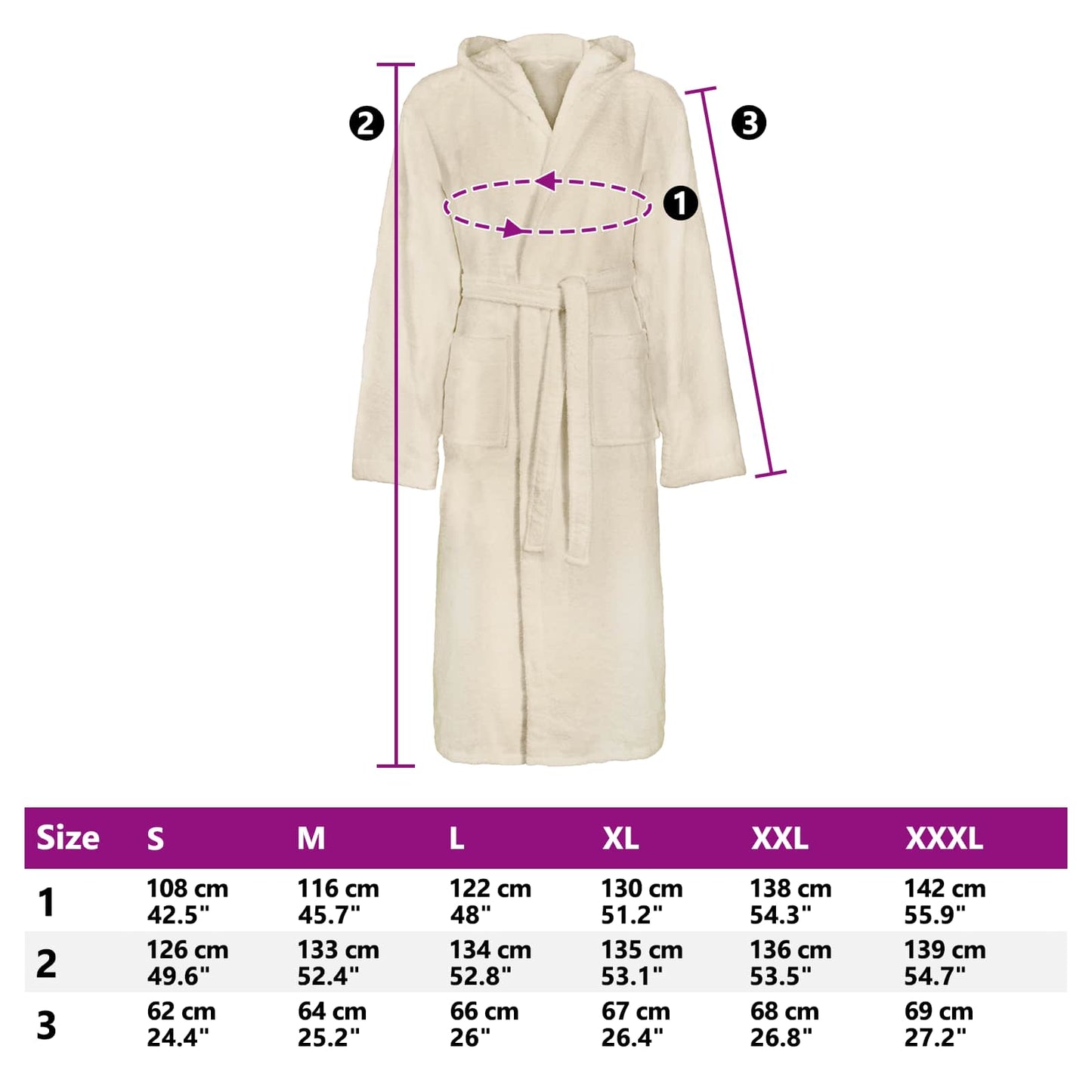 Bathrobe KINN Cream XXL Cotton