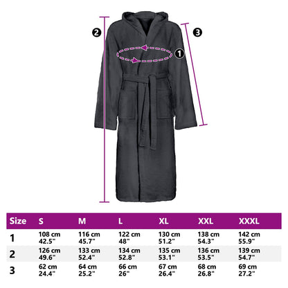 Bathrobe KINN Anthracite XXL Cotton