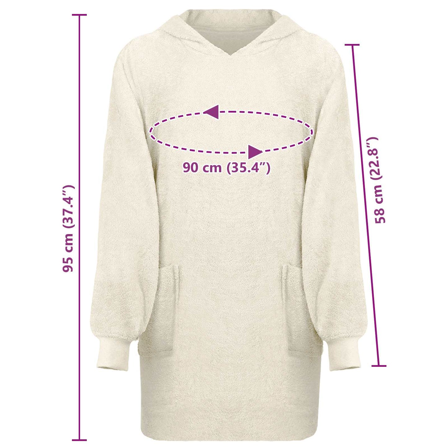 Blanket Hoodie KINN Cream L Cotton