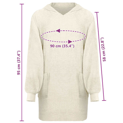 Blanket Hoodie KINN Cream L Cotton