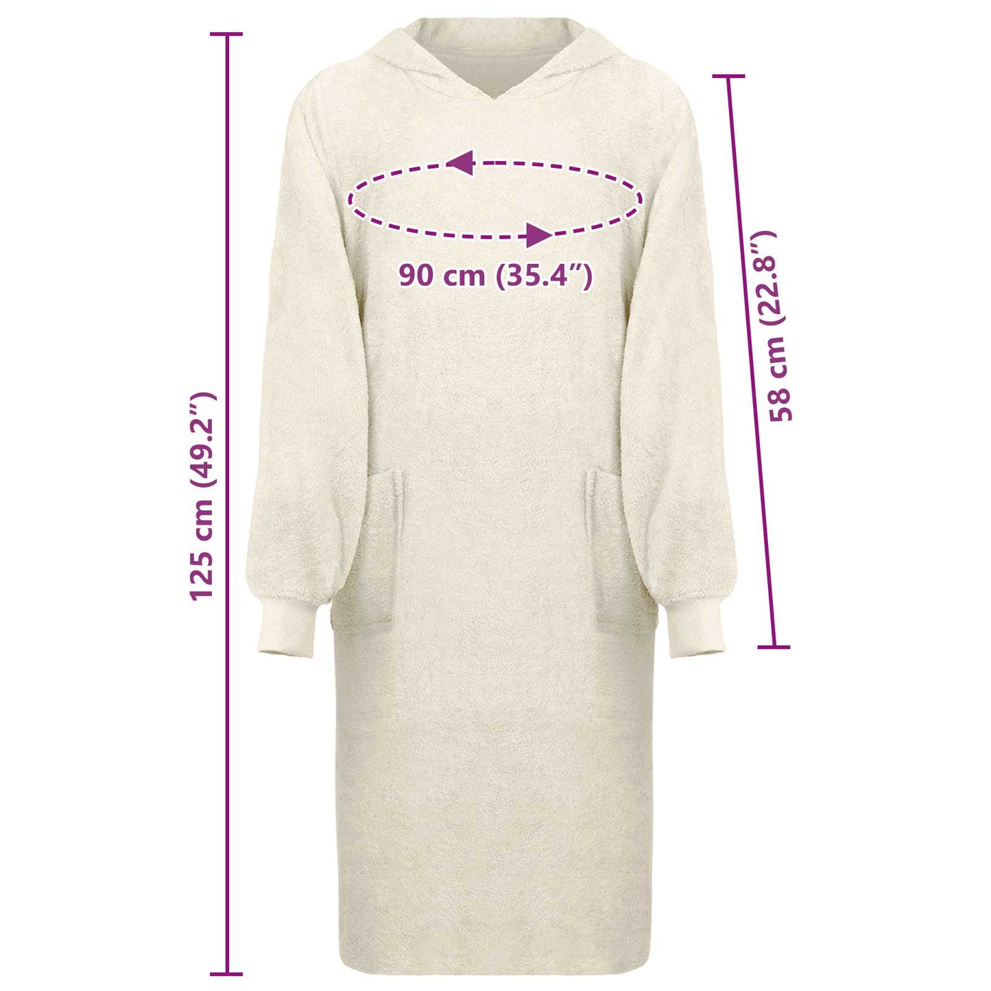 Blanket Hoodie KINN Cream XL Cotton