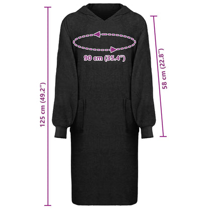 Blanket Hoodie KINN Black XL Cotton