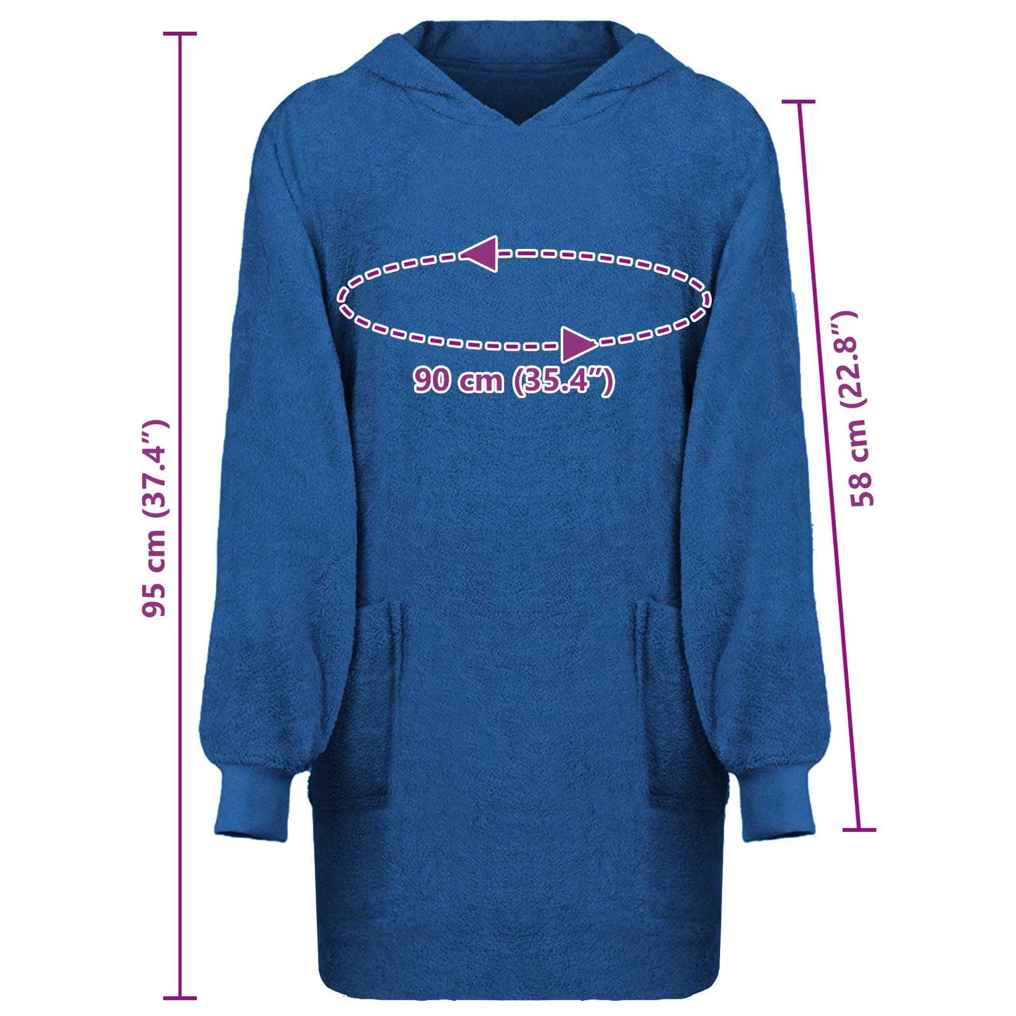 Blanket Hoodie KINN Navy L Cotton