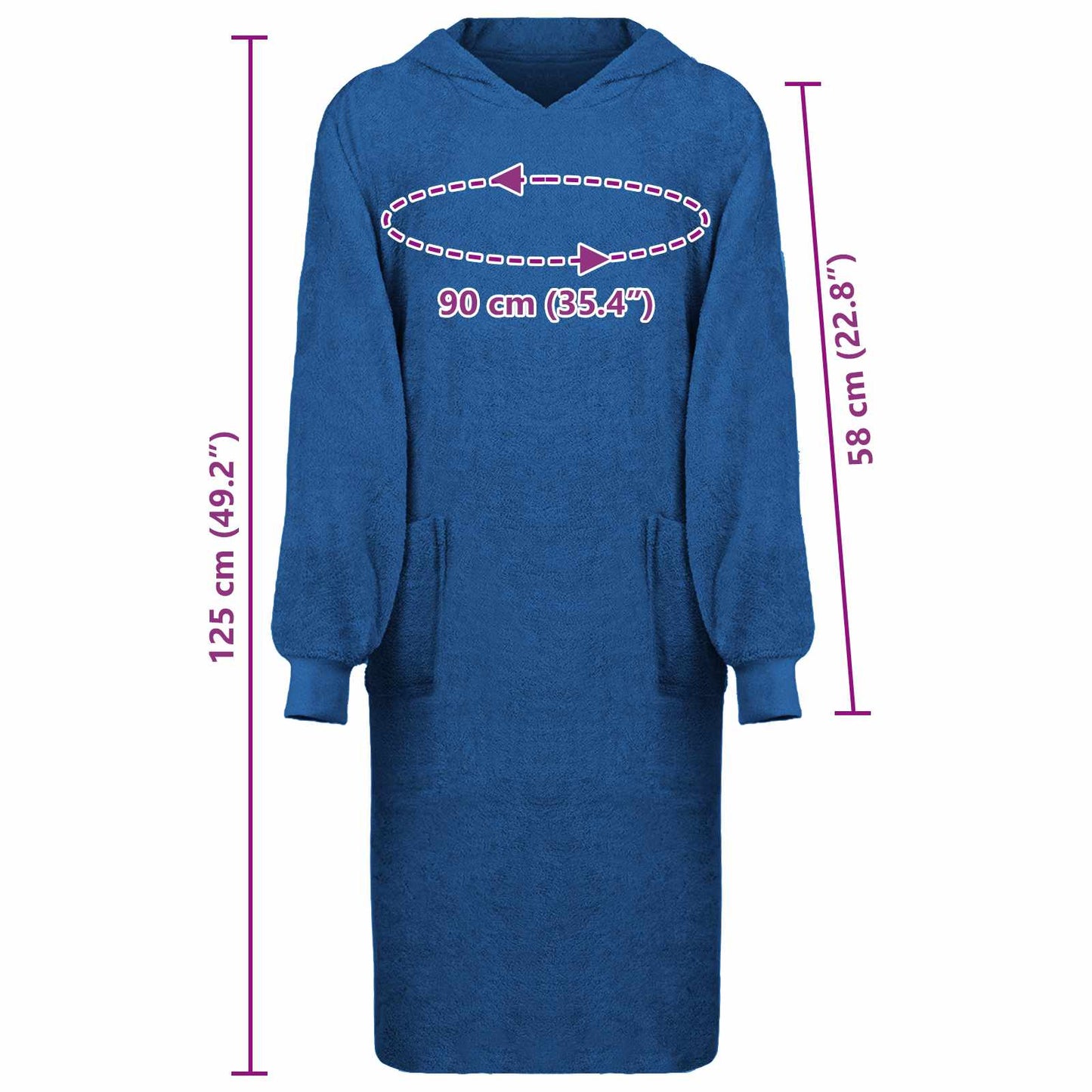 Blanket Hoodie KINN Navy XL Cotton