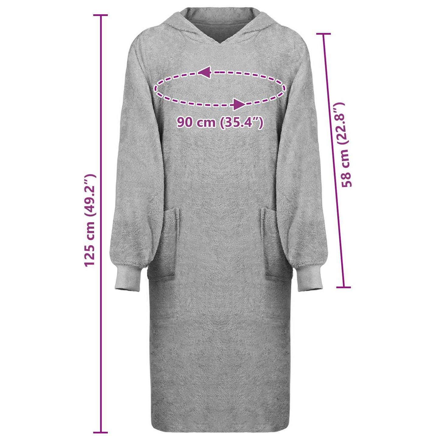 Blanket Hoodie KINN Grey XL Cotton