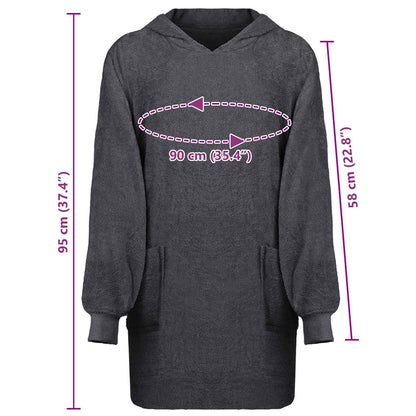 Blanket Hoodie KINN Anthracite L Cotton