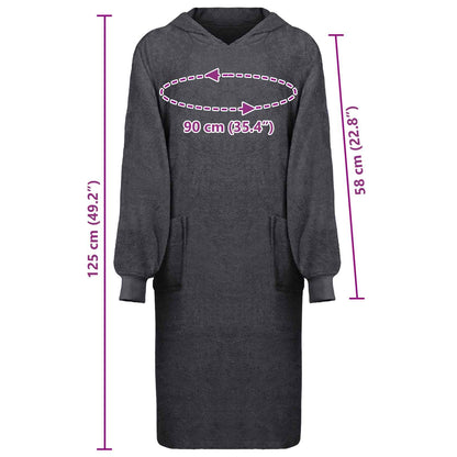 Blanket Hoodie KINN Anthracite XL Cotton