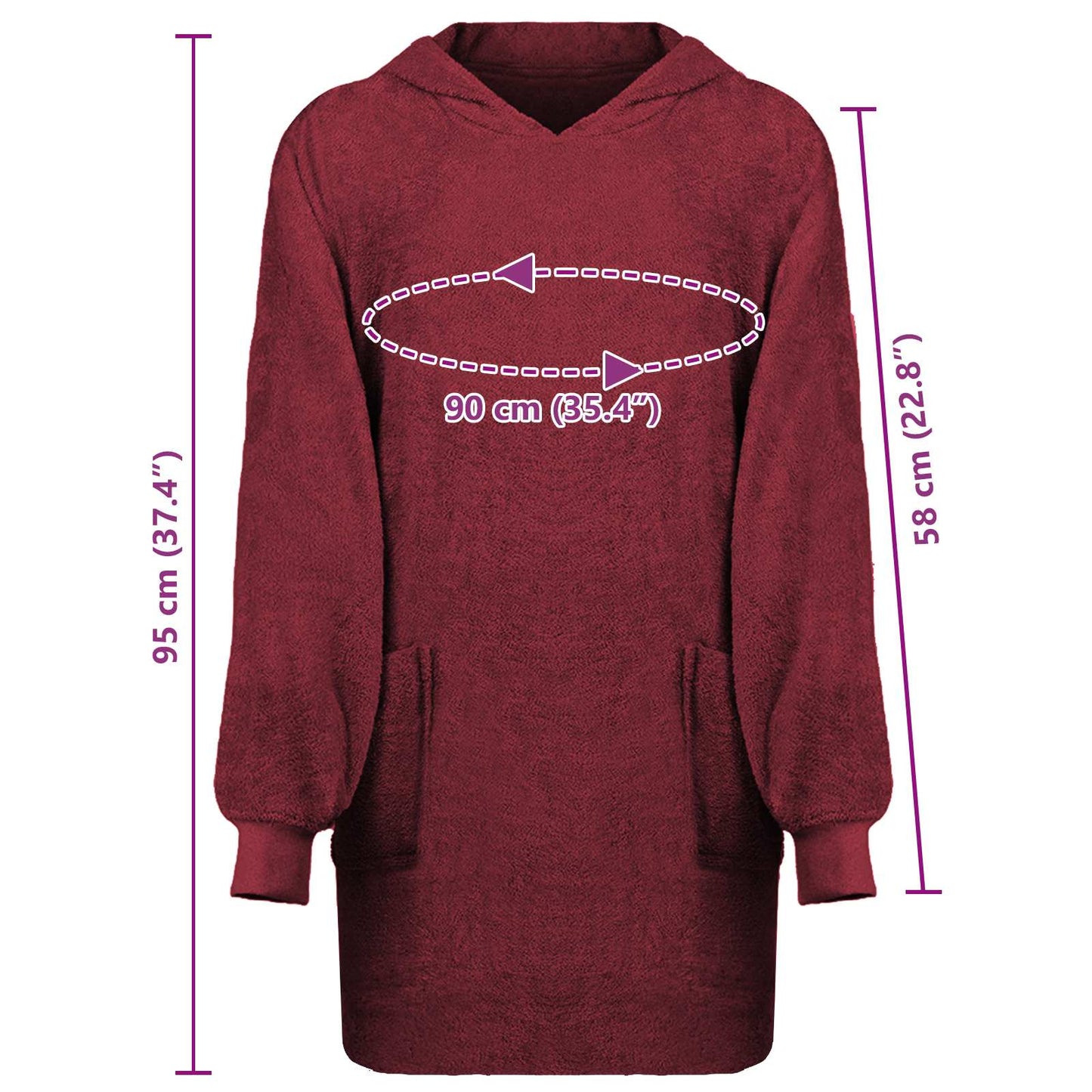 Blanket Hoodie KINN Red L Cotton