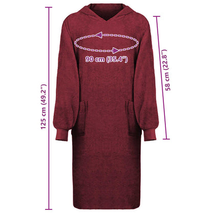 Blanket Hoodie KINN Red XL Cotton