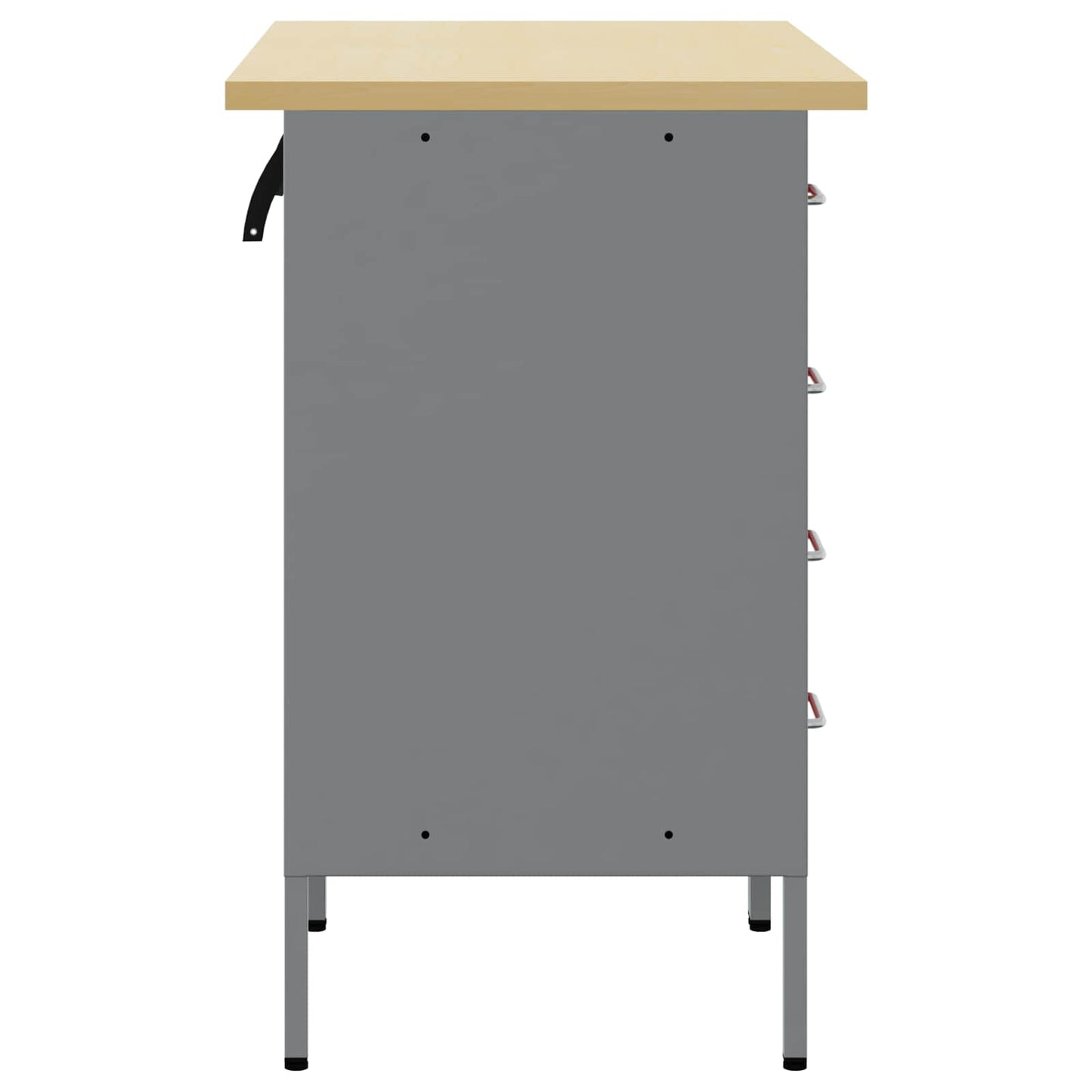 Work Cabinet with Drawer 2 pcs Red and Grey 100 x 55 x 85 cm