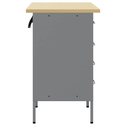 Work Cabinet with Drawer 2 pcs Red and Grey 100 x 55 x 85 cm