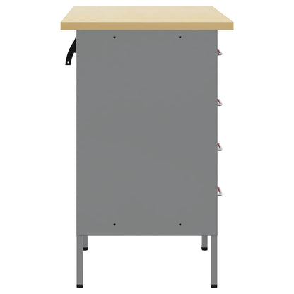Work Cabinet with Drawer 2 pcs Red and Grey 100 x 55 x 85 cm