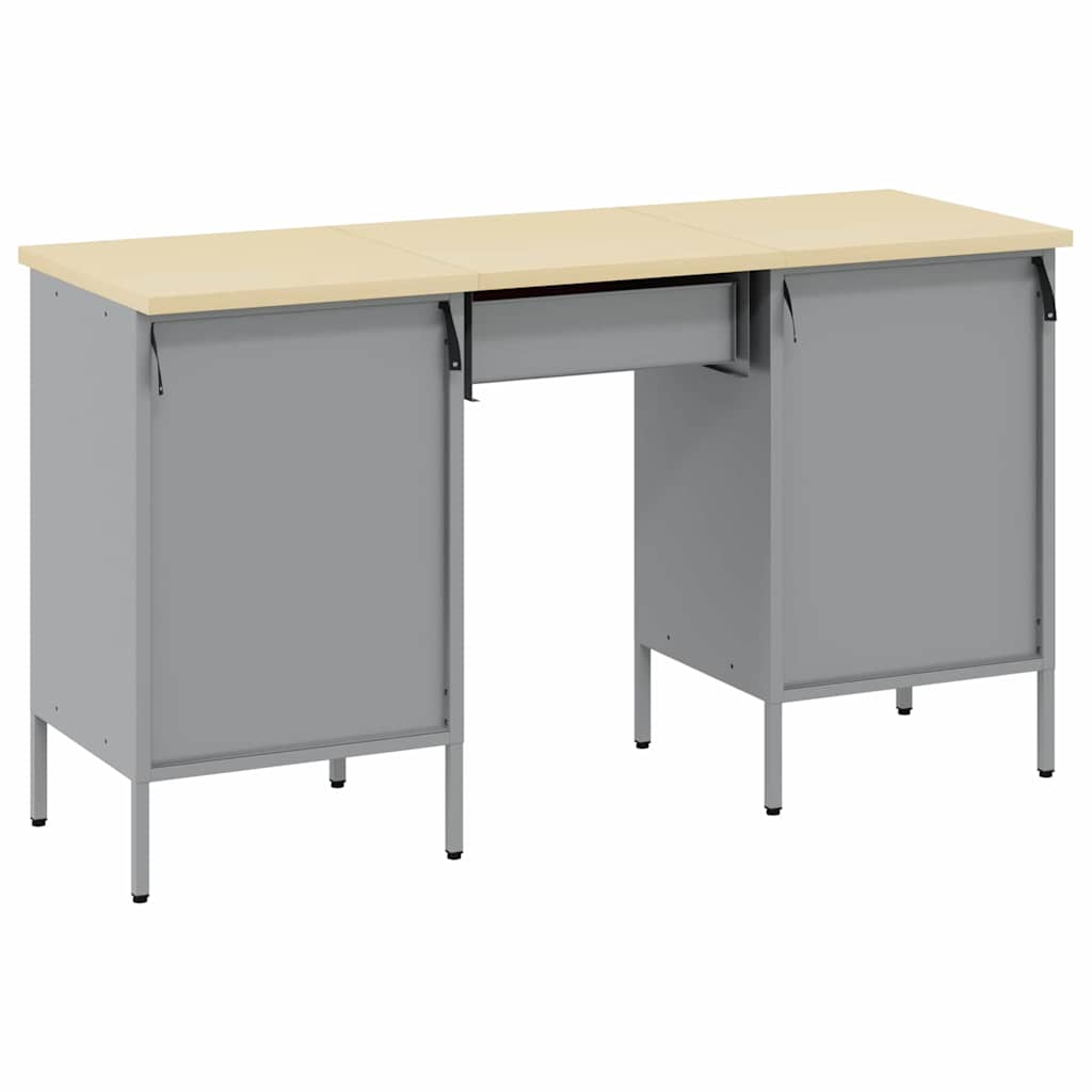 Work Cabinet with Drawer 3 pcs Black Engineered Wood and Steel