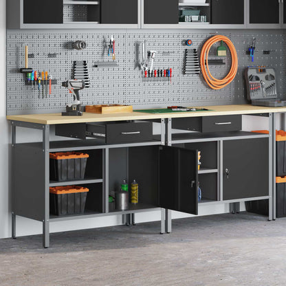 Work Bench Set 2 pcs Black Steel