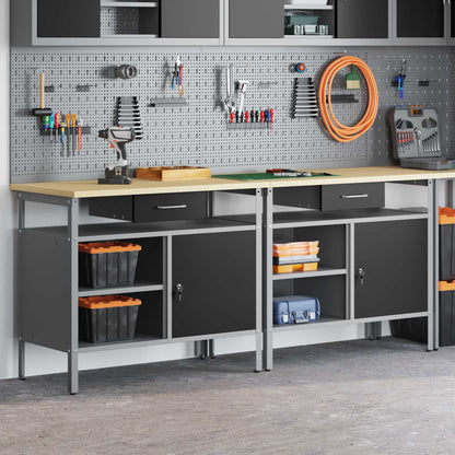 Work Bench Set 2 pcs Black Steel