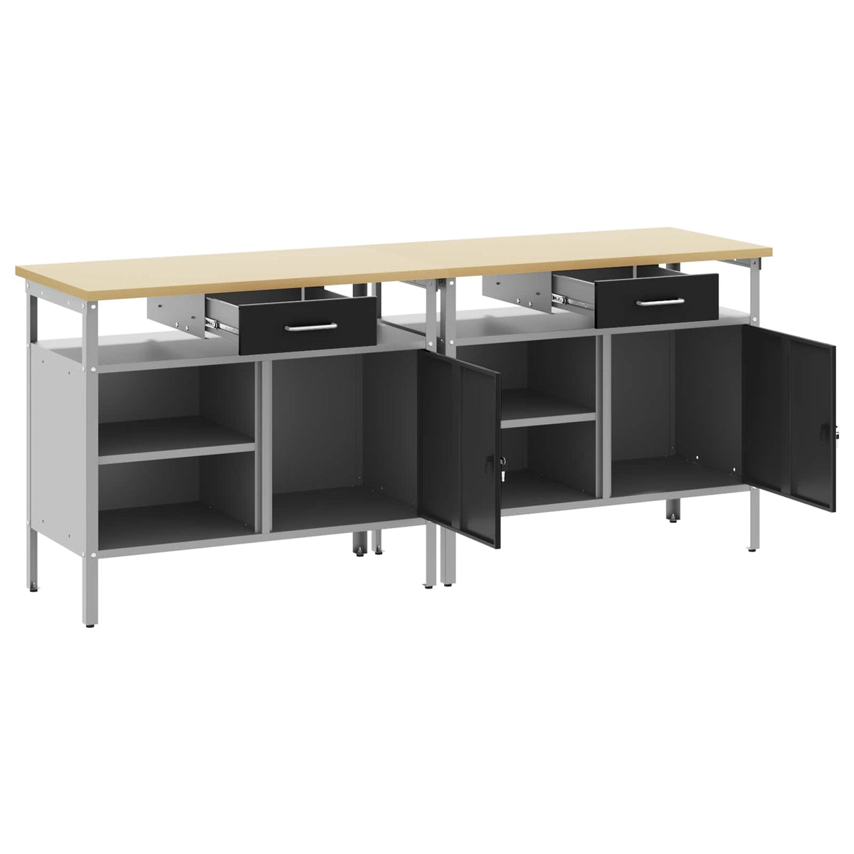 Work Bench Set 2 pcs Black Steel