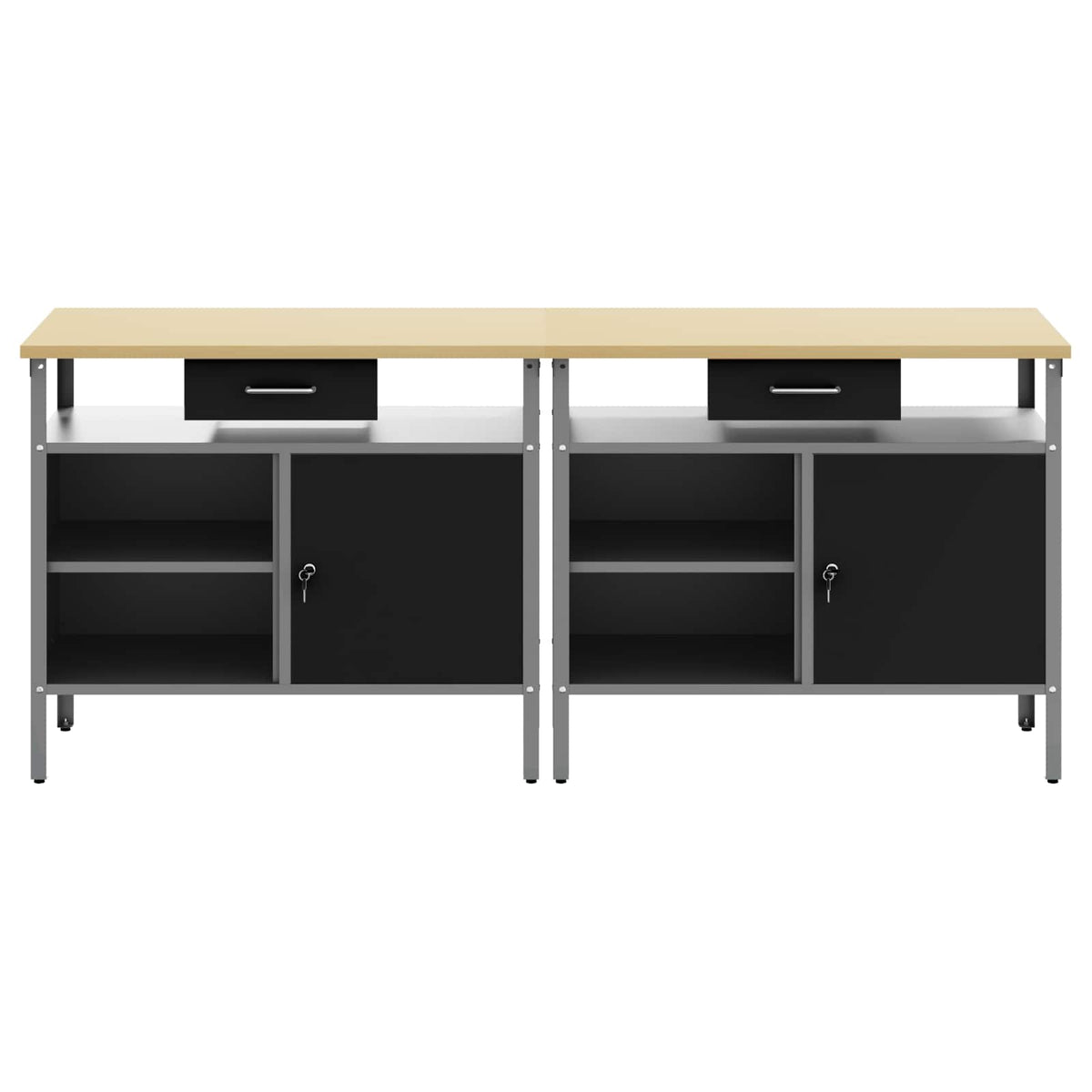 Work Bench Set 2 pcs Black Steel