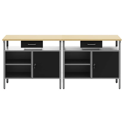 Work Bench Set 2 pcs Black Steel