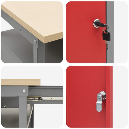Work Bench Set 2 pcs Red Steel