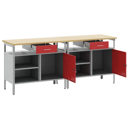 Work Bench Set 2 pcs Red Steel