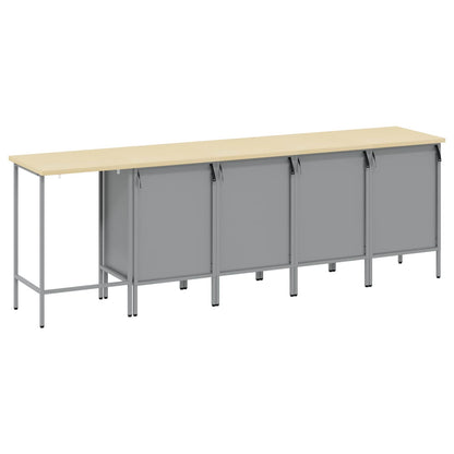 Work Cabinet Set with Drawer with Storage 5 pcs Black and Grey