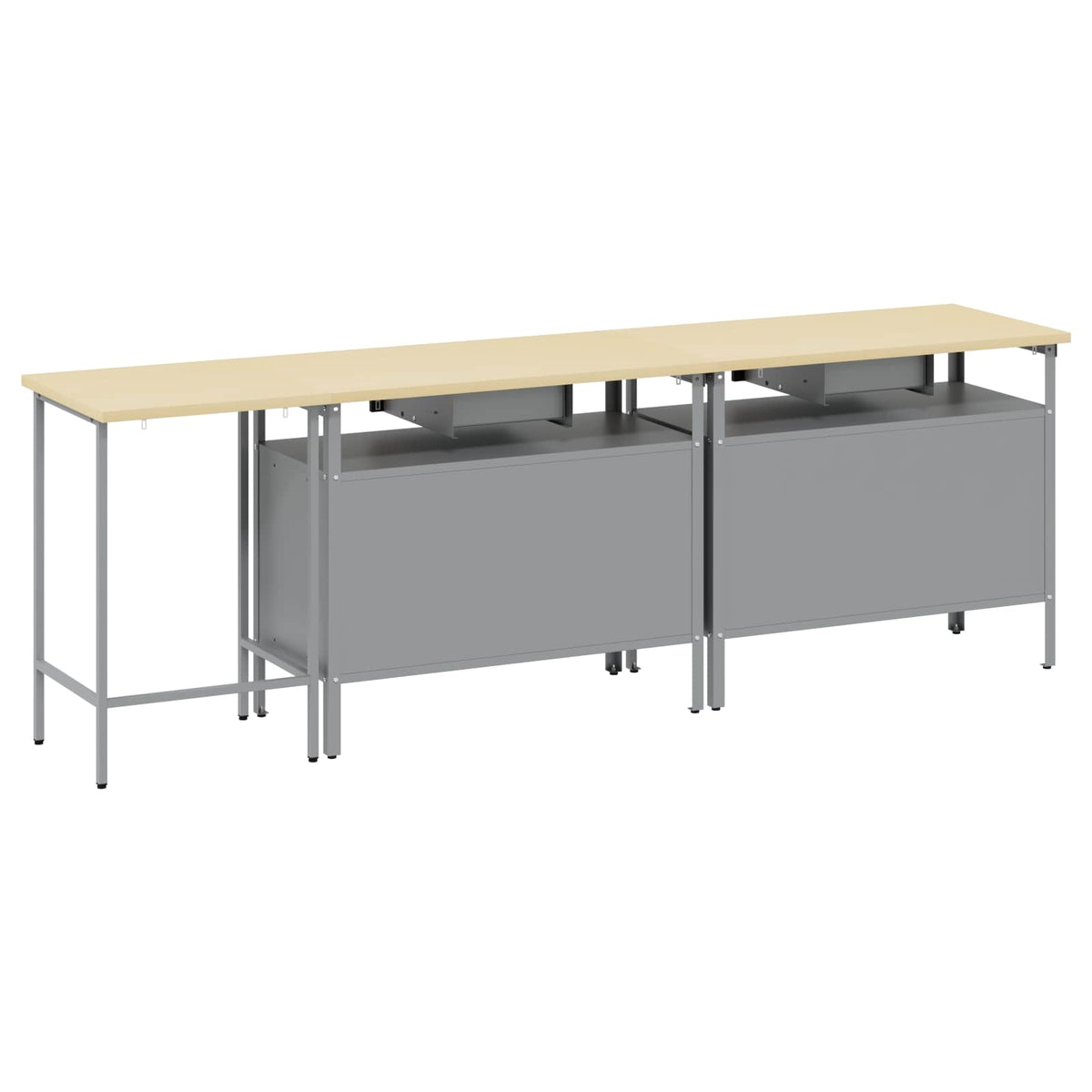 Work Bench Set 3 pcs Red and Grey Powder-Coated Steel