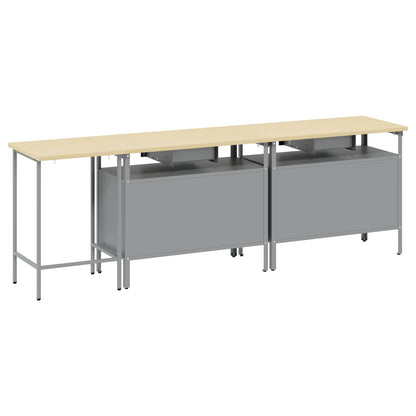Work Bench Set 3 pcs Red and Grey Powder-Coated Steel
