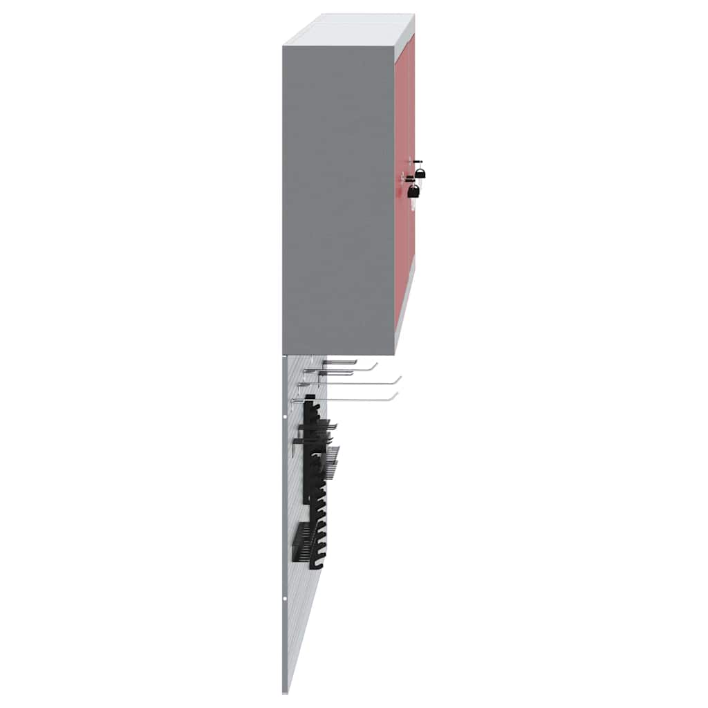 Tool Cabinet Set with Shelf 5 pcs Red Powder-Coated Steel