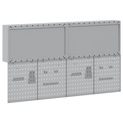 Tool Cabinet Set with Shelf 6 pcs Black Powder-Coated Steel