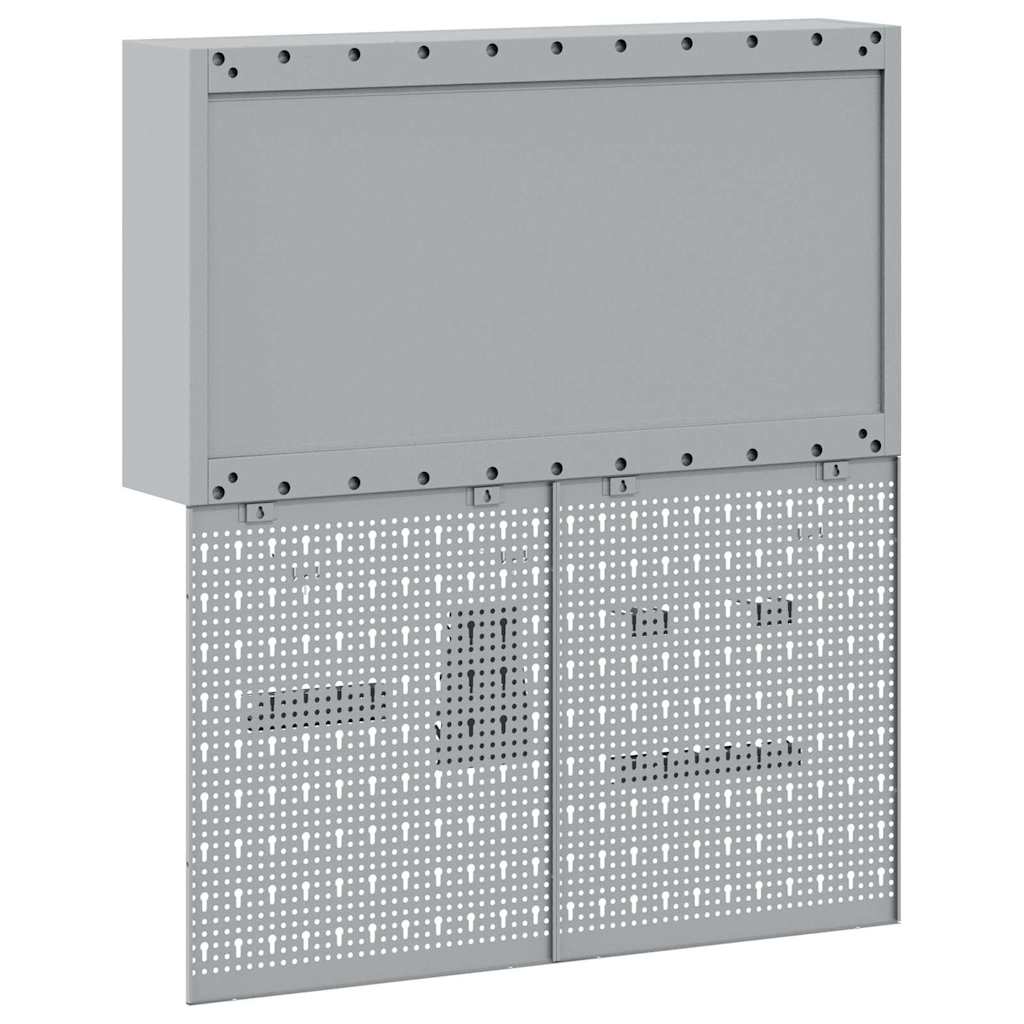 Tool Cabinet Set with Shelf 3 pcs Red Powder-Coated Steel