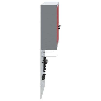 Tool Cabinet Set with Shelf 3 pcs Red Powder-Coated Steel