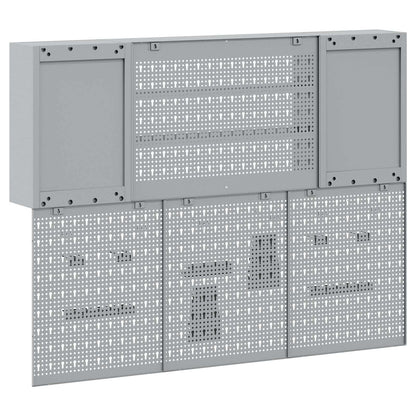 Tool Cabinet Set with Shelf 4 pcs Red Powder-Coated Steel