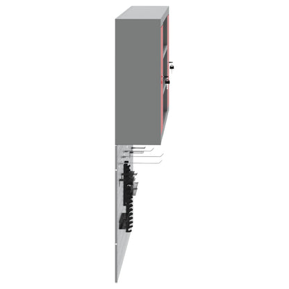 Tool Cabinet Set with Shelf 4 pcs Red Powder-Coated Steel