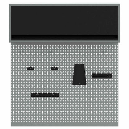Tool Cabinet Set with Shelf 3 pcs Black Powder-Coated Steel