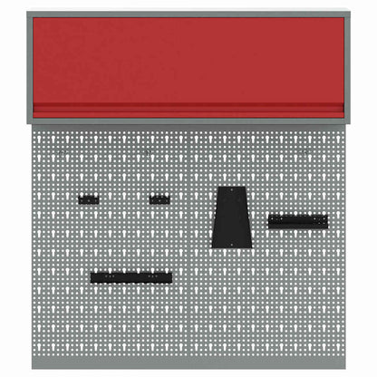 Tool Cabinet Set with Shelf 3 pcs Red Powder-Coated Steel