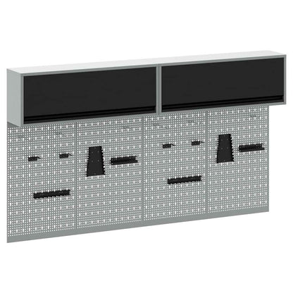 Tool Cabinet Set with Shelf 6 pcs Black Powder-Coated Steel
