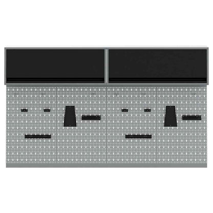 Tool Cabinet Set with Shelf 6 pcs Black Powder-Coated Steel