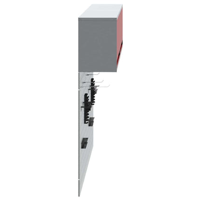 Tool Cabinet Set with Shelf 6 pcs Red Powder-Coated Steel