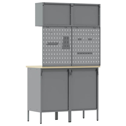 Work Cabinet Set with Drawer with Shelf with Storage 6 pcs Red