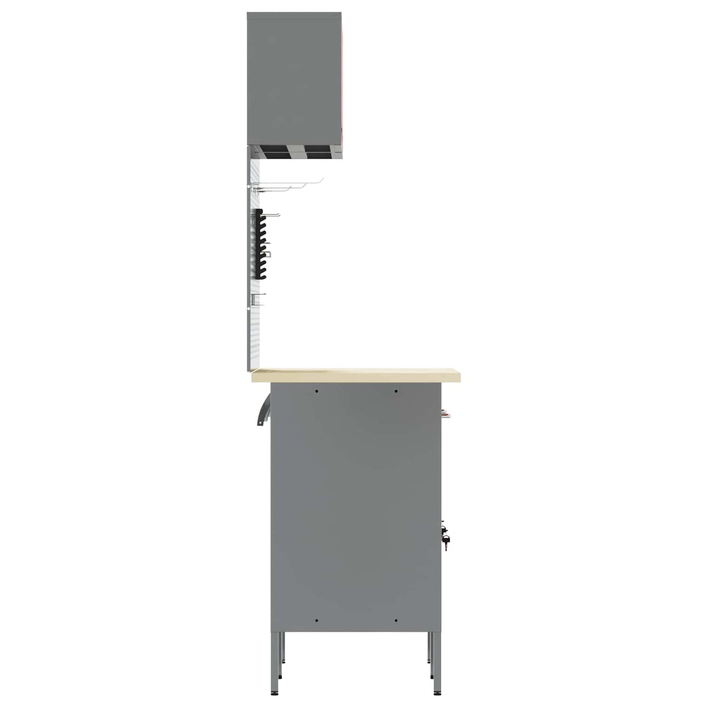 Work Cabinet Set with Drawer with Shelf with Storage 6 pcs Red