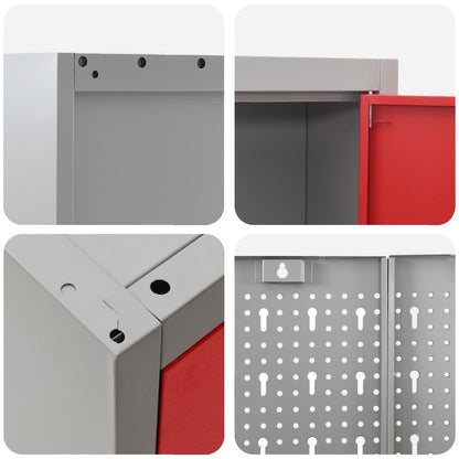 Work Cabinet Set with Drawer with Shelf with Storage 5 pcs Red