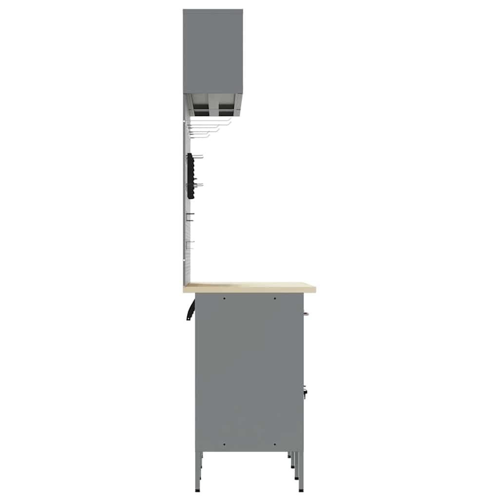 Work Cabinet Set with Drawer with Storage Manual 8 pcs Black