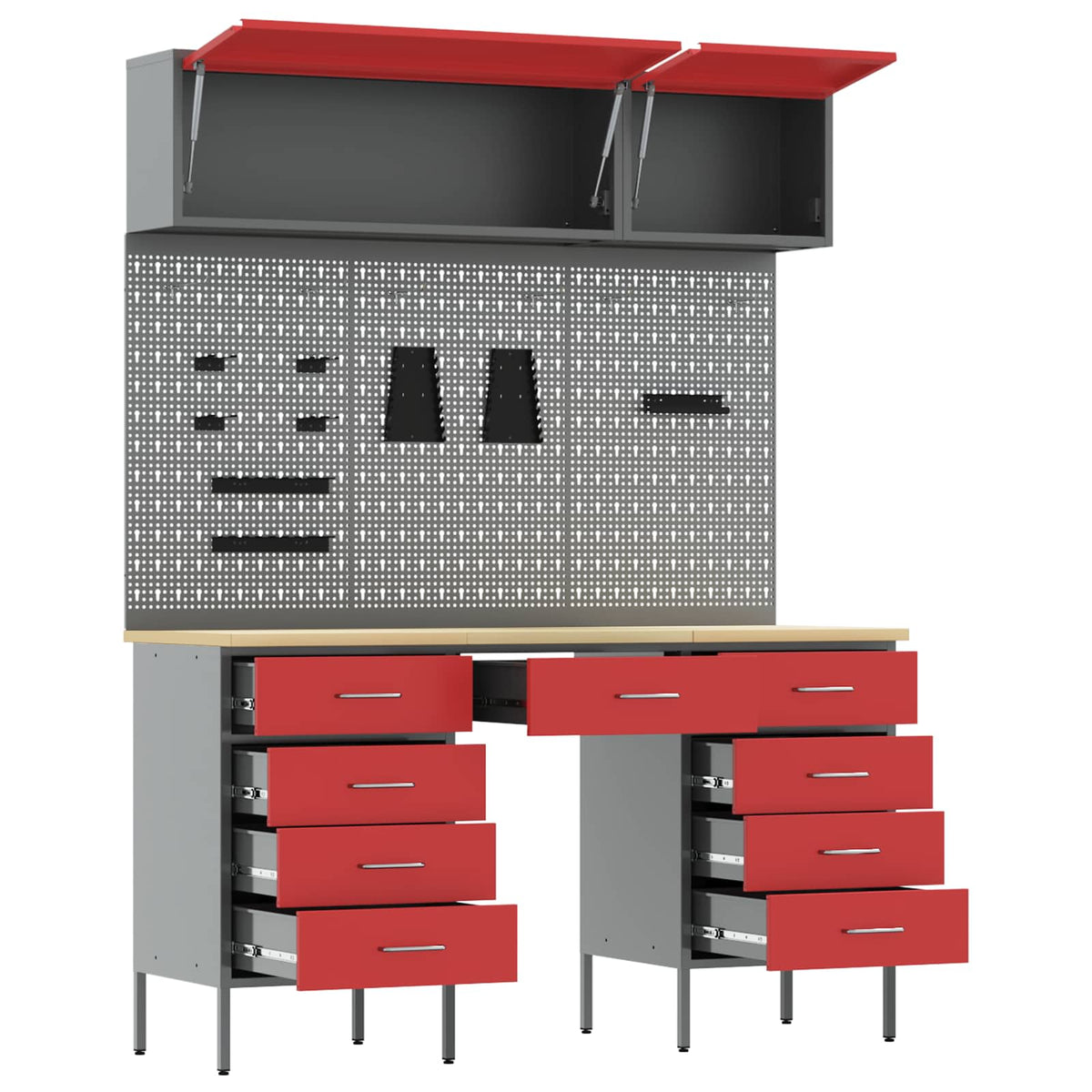 Work Cabinet Set with Drawer with Storage Manual 8 pcs Red