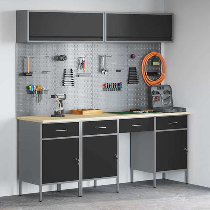 Work Cabinet Set with Drawer with Storage Manual 10 pcs Black
