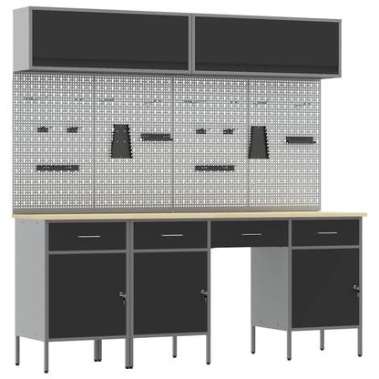 Work Cabinet Set with Drawer with Storage Manual 10 pcs Black