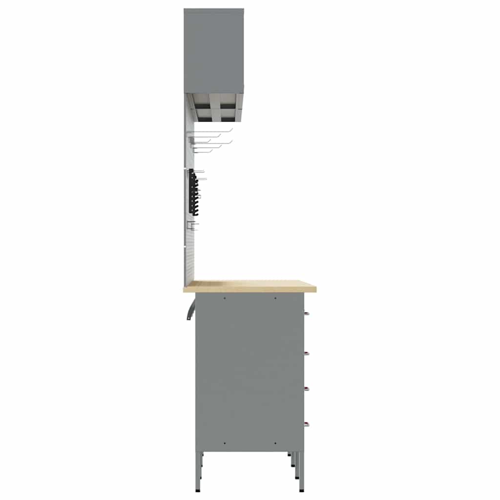 Work Cabinet Set with Drawer with Storage Manual 10 pcs Black