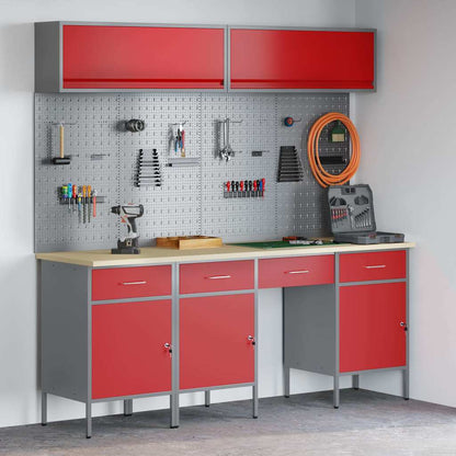 Work Cabinet Set with Drawer with Storage Manual 10 pcs Red