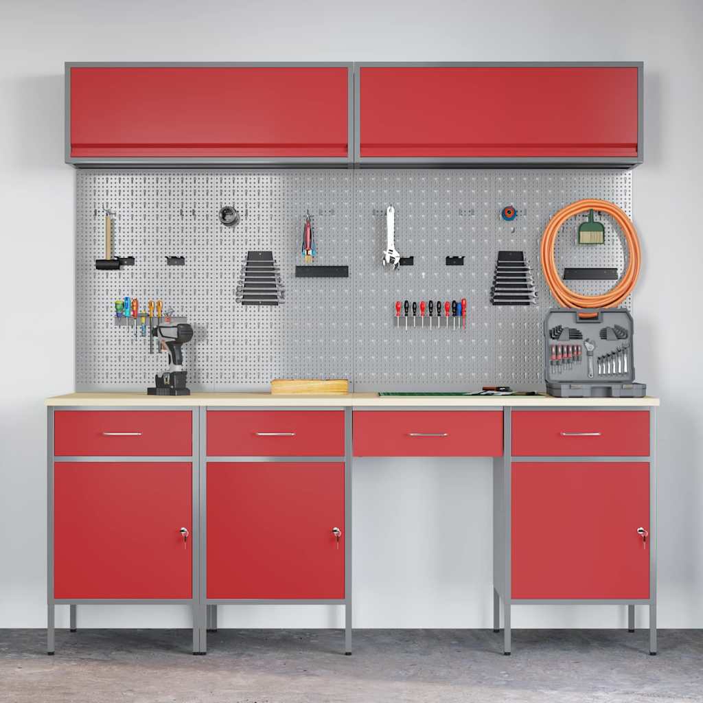 Work Cabinet Set with Drawer with Storage Manual 10 pcs Red